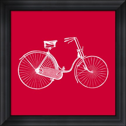 Framed Red Bicycle Print