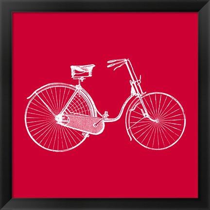 Framed Red Bicycle Print