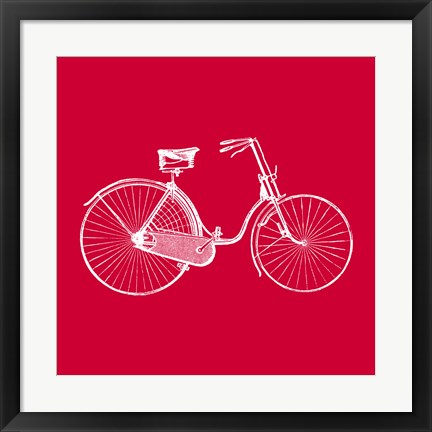 Framed Red Bicycle Print