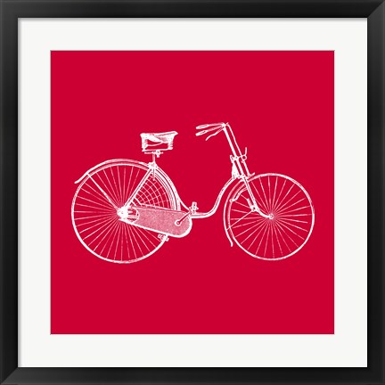 Framed Red Bicycle Print