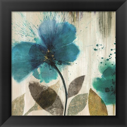 Framed Teal Splash II Print