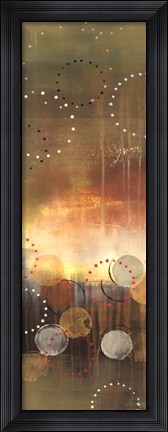 Framed Circles in Green Panel I Print