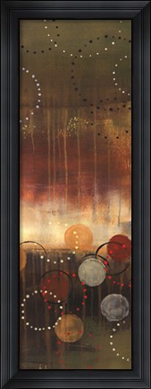 Framed Circles in Green Panel II Print