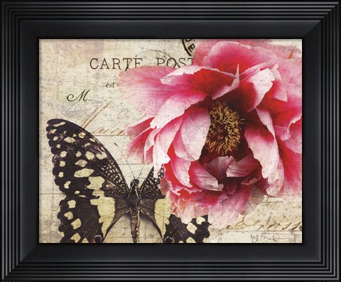 Framed Carte Postale Peony Print