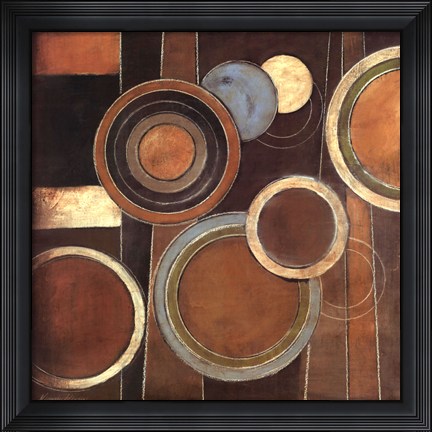 Framed Abstract Circles I Print