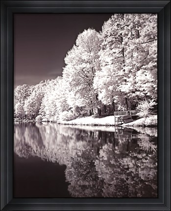 Framed Ayer's Lake BW III Print