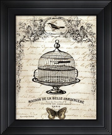 Framed French Birdcage I Print