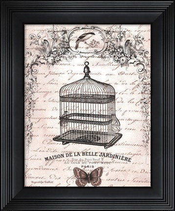 Framed French Birdcage II Print