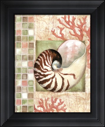 Framed Mosaic Shell Collage I - mini Print