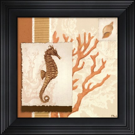 Framed Aquarius Coral Sq II Print