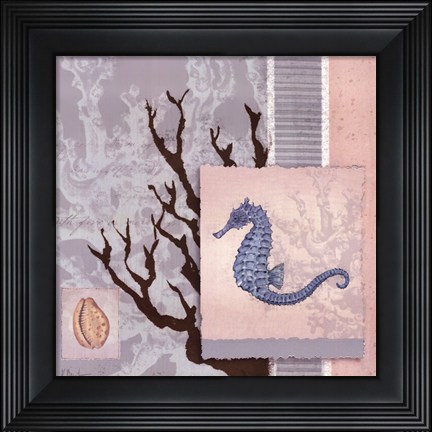 Framed Aquarius Blue Sq II Print