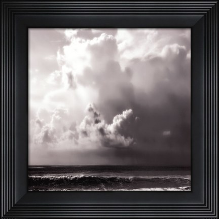 Framed Ocean Storm II Sq. BW Print