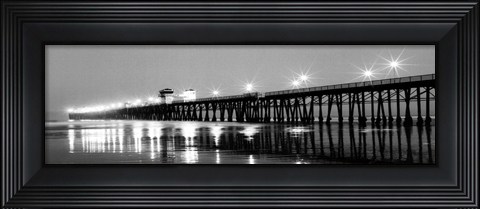 Framed Pier Night Panorama I - mini Print