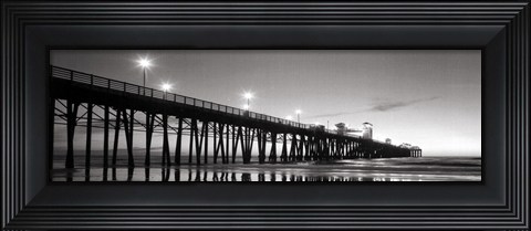 Framed Pier Night Panorama II - mini Print