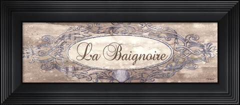 Framed La Baignoire Sign - mini Print