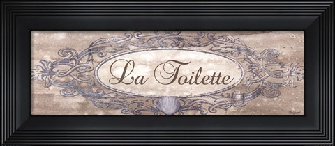 Framed La Toilette Sign - mini Print