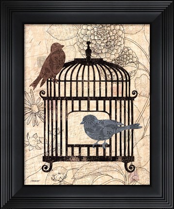 Framed Birds &amp; Blooms II Print