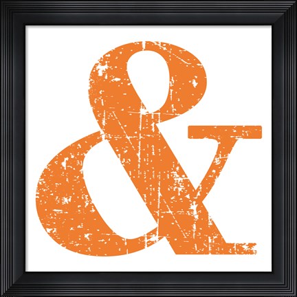 Framed Orange Ampersand Print