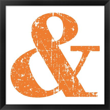 Framed Orange Ampersand Print