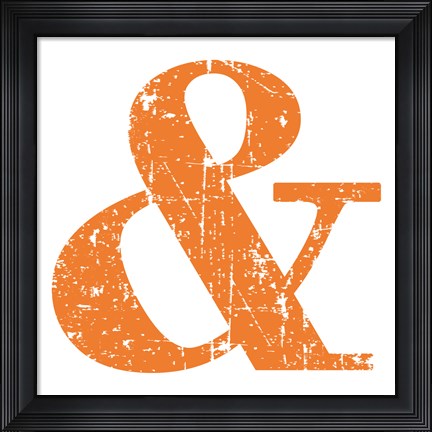 Framed Orange Ampersand Print