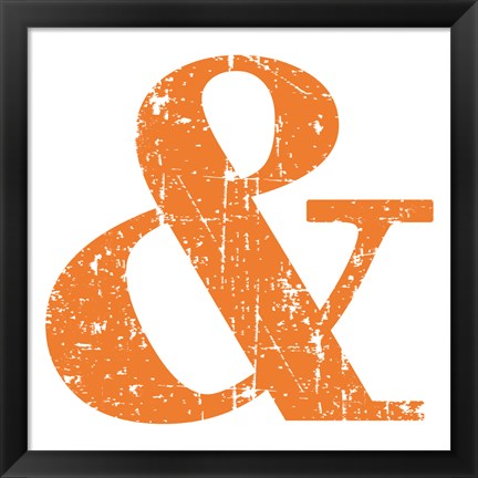 Framed Orange Ampersand Print