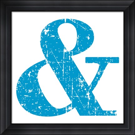 Framed Blue Ampersand Print