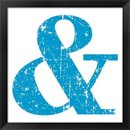 Framed Blue Ampersand Print