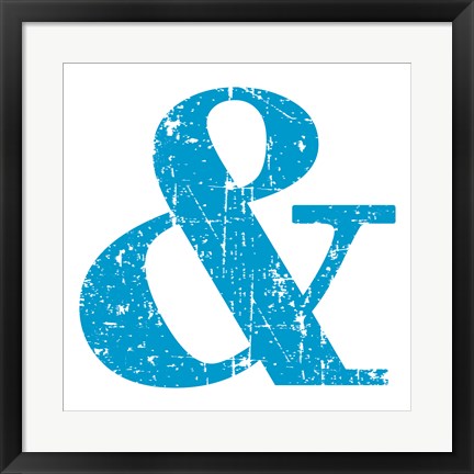 Framed Blue Ampersand Print