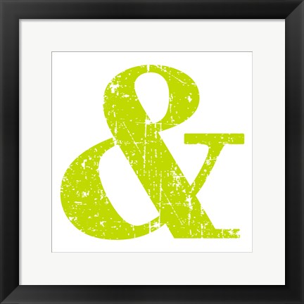 Framed Lime Ampersand Print