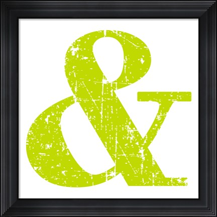 Framed Lime Ampersand Print