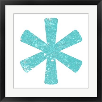 Framed Aqua Asterisk Print