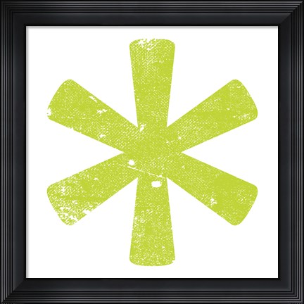 Framed Lime Asterisk Print