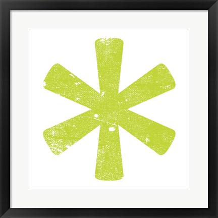 Framed Lime Asterisk Print