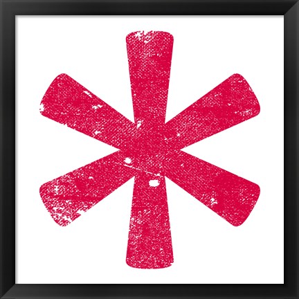Framed Red Asterisk Print