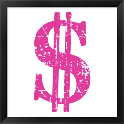 Framed Pink Dollar Sign Print