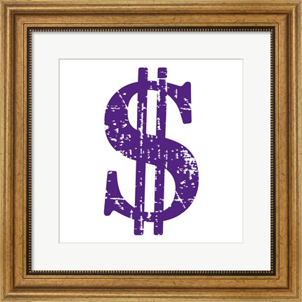 Framed Purple Dollar Sign Print
