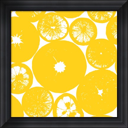 Framed Yellow Lemon Slices Print