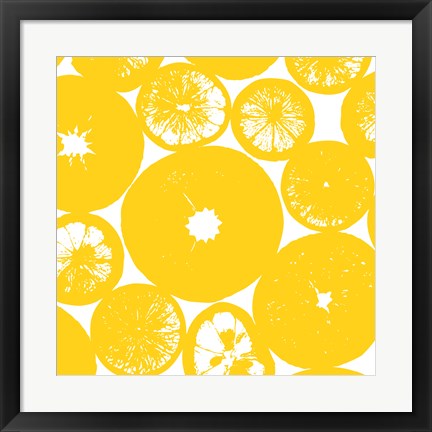 Framed Yellow Lemon Slices Print