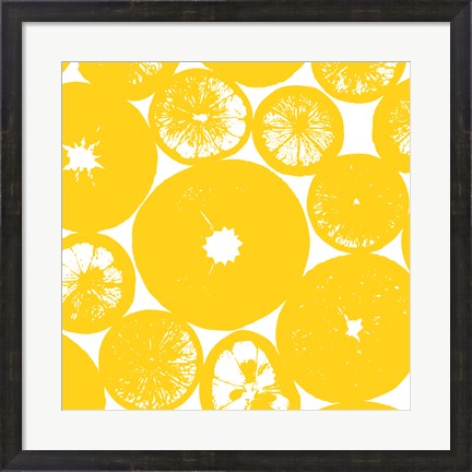 Framed Yellow Lemon Slices Print
