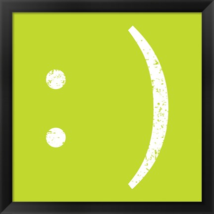 Framed Lime Smiley Print