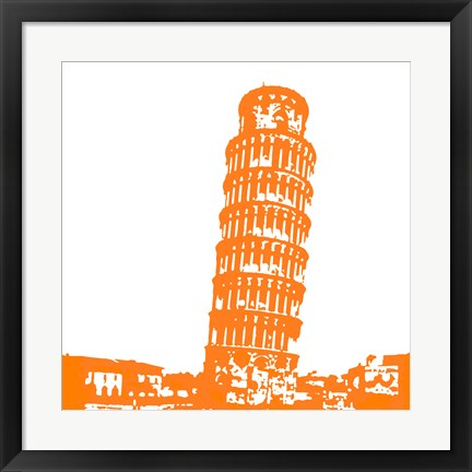 Framed Pisa in Orange Print