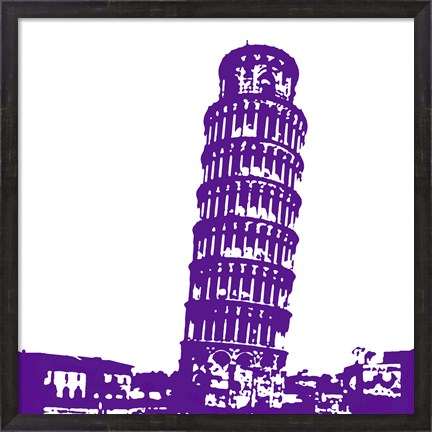 Framed Pisa in Purple Print