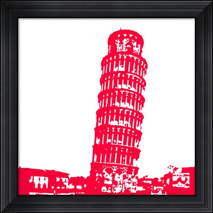 Framed Pisa in Red Print
