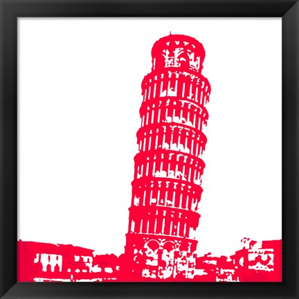 Framed Pisa in Red Print