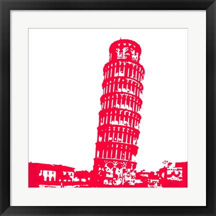 Framed Pisa in Red Print