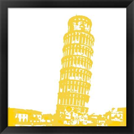 Framed Pisa in Yellow Print