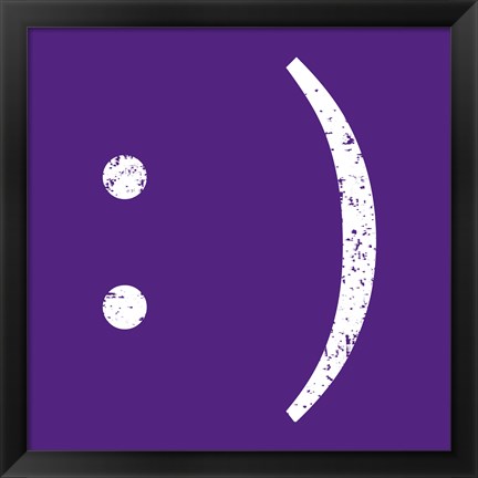 Framed Purple Smiley Print