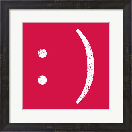 Framed Red Smiley Print