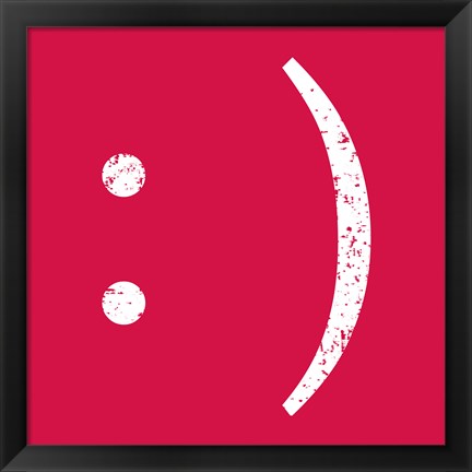 Framed Red Smiley Print