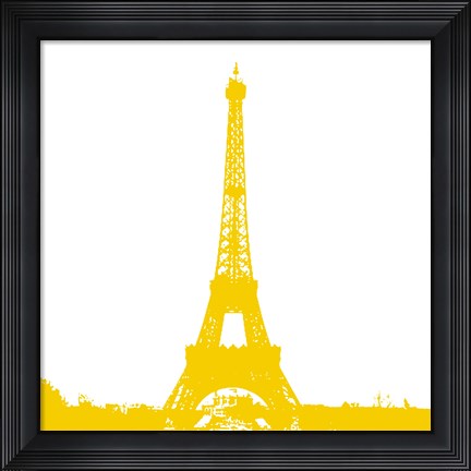 Framed Yellow Eiffel Tower Print